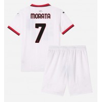 AC Milan Alvaro Morata #7 Udebane Trøje Børn 2024-25 Kortærmet (+ Korte bukser)